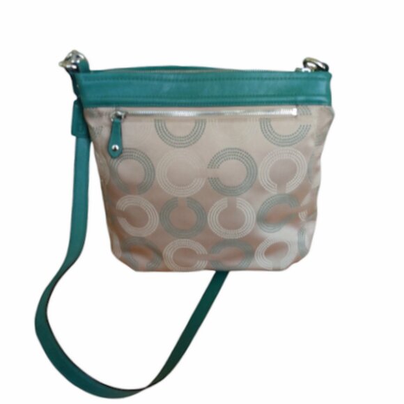 Coach Ashley Opt Art Hippie Tan and Green Convertible Crossbody - Picture 3 of 16